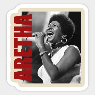 Aretha Franklin - Retro Aesthetic Fan Art Sticker